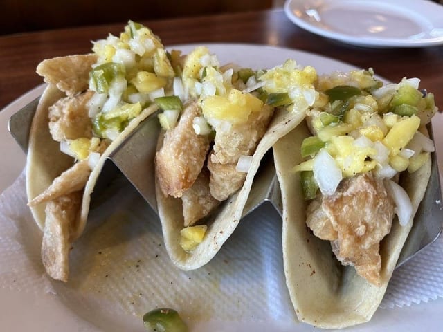 Crispy Baja Fish Tacos.