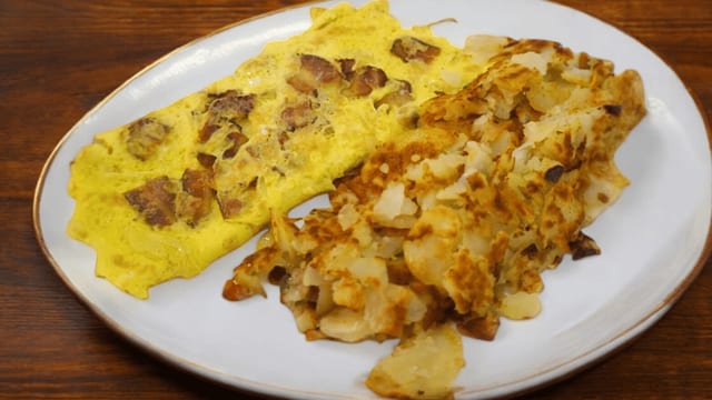 Fresh Broccoli and Cheddar Omelette.
