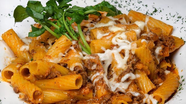 Rigatoni Bolognese.