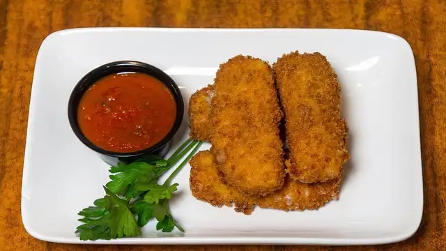 Fried Mozzarella Sticks.