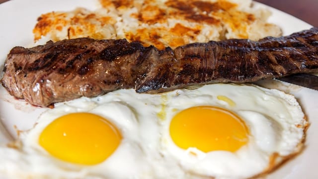 Skirt Steak and Eggs.